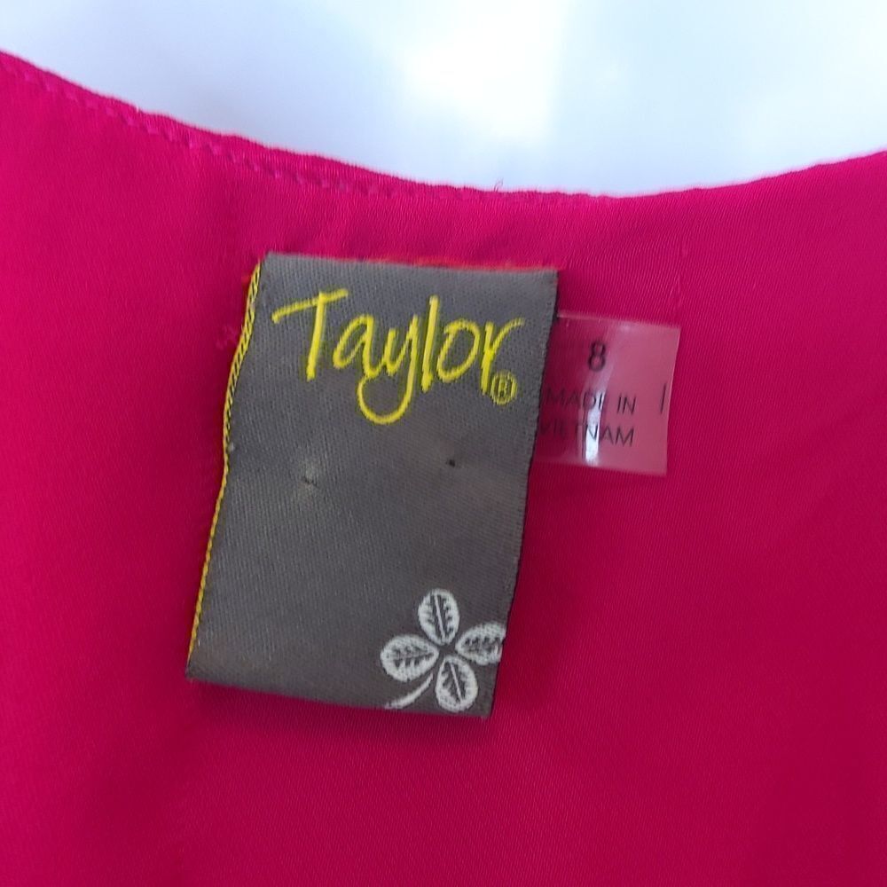 Taylor red fully lined adjustable spaghetti strap… - image 13
